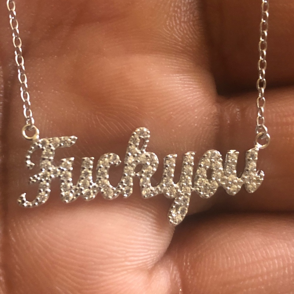 Sterling silver “ FU” chain